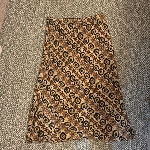 Harve Benard Tan and Black Patterned A-Line Skirt
